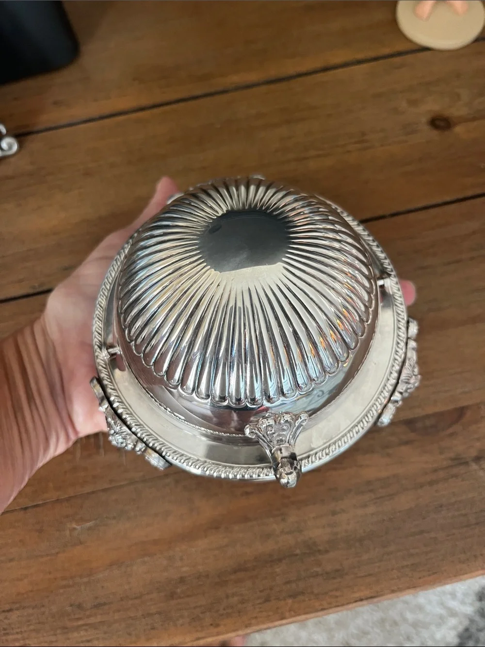 Silver-Finish Decorative Covered miniture Dish